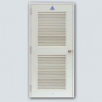 ประตูเหล็กเจาะช่องเกร็ดเต็มบาน Steel door with full louver - 